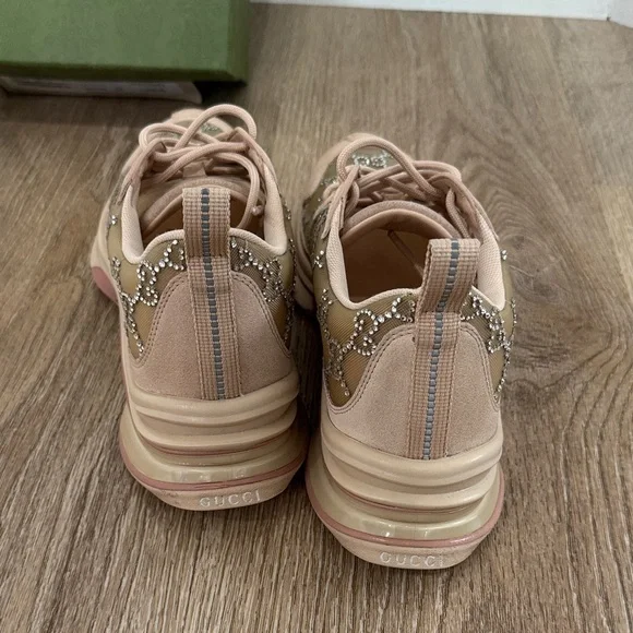 AUTHENTIC GUCCI RUN GG CRYSTAL MESH SNEAKERS - Picture 6 of 13